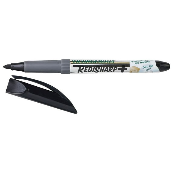 Ticonderoga RediSharp Plus Permanent Marker - Black