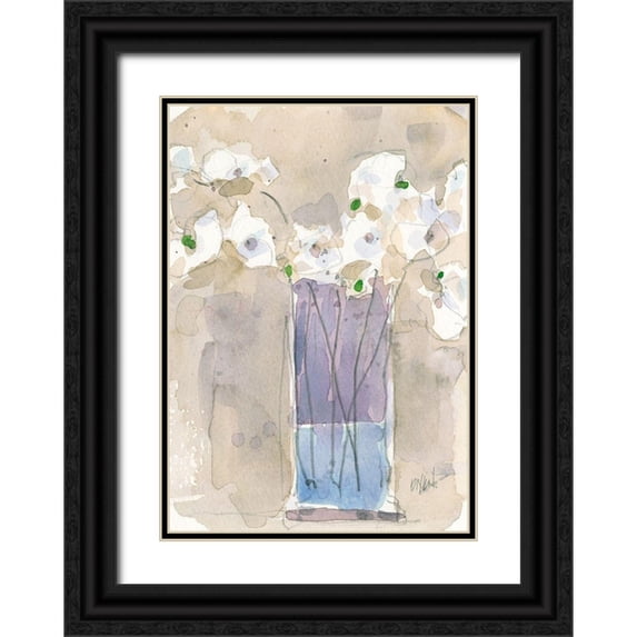 Dixon, Samuel 11x14 Black Ornate Wood Framed with Double Matting Museum Art Print Titled - Little Vase I