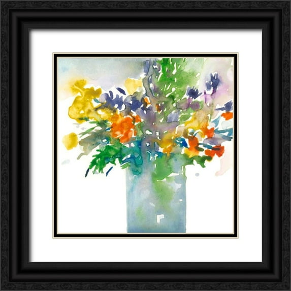 Dixon, Samuel 12x12 Black Ornate Wood Framed with Double Matting Museum Art Print Titled - Garden Elements II