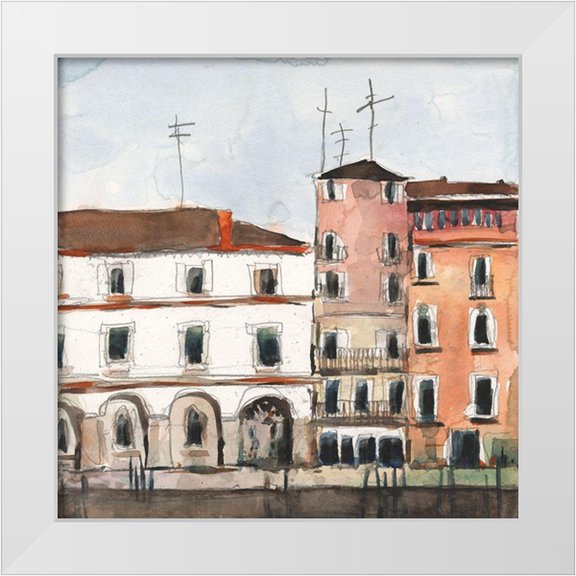 Dixon, Samuel 12x12 White Modern Wood Framed Museum Art Print Titled - Along the Venice Facade