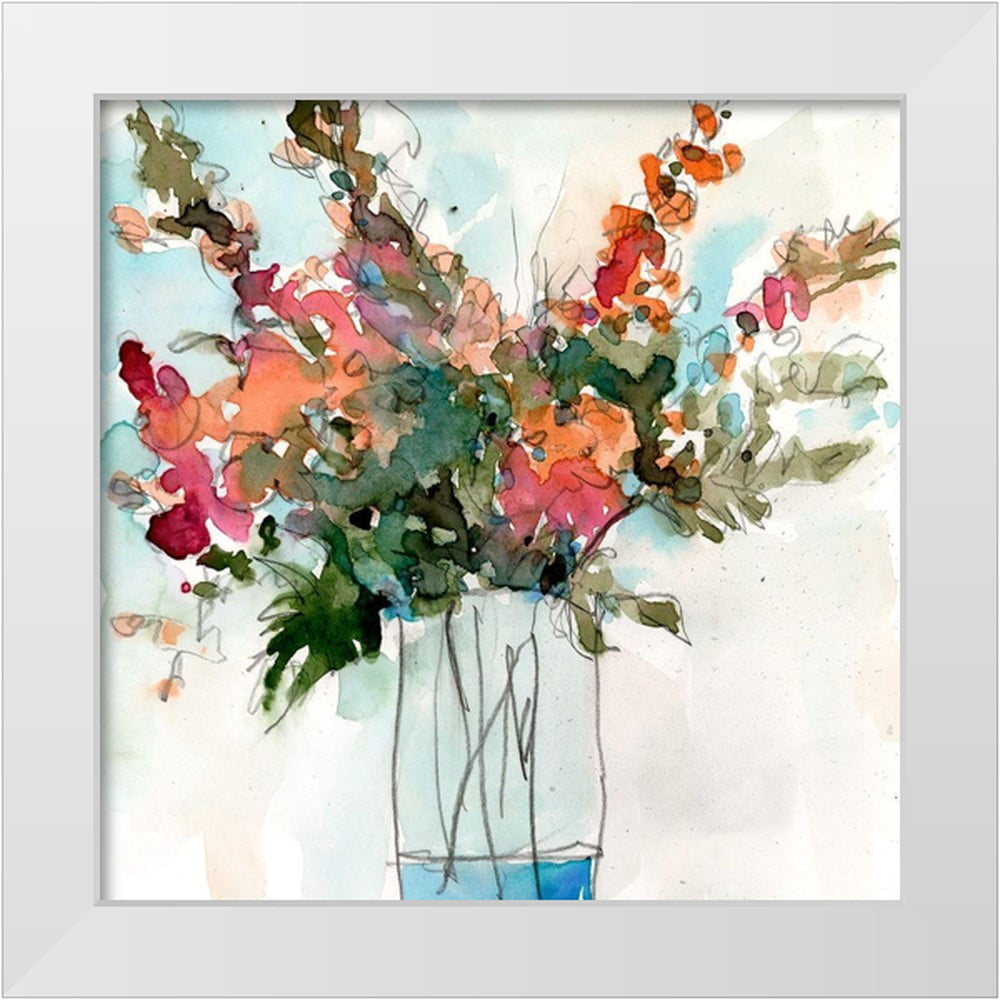 Samuel Dixon 12x12 White Framed Water Garden Still Life Canvas Print