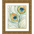 thumbnail image 1 of Dixon, Samuel 12x14 Gold Ornate Wood Framed with Double Matting Museum Art Print Titled - Peacock Abstract I, 1 of 4
