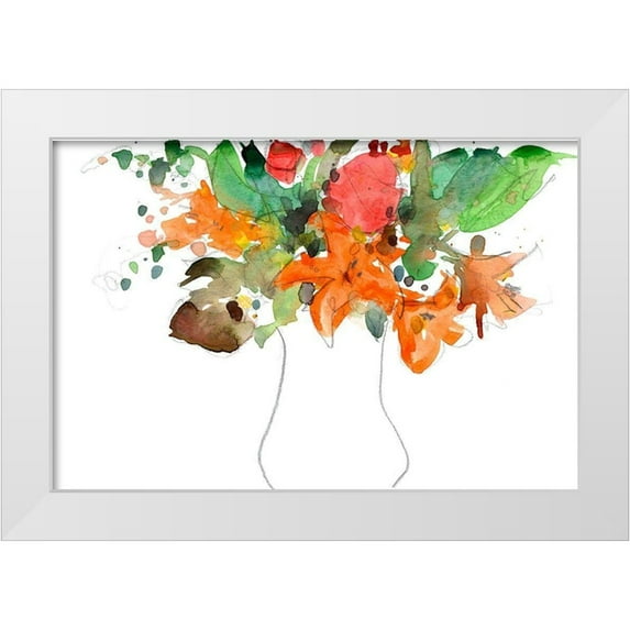 Dixon, Samuel 14x11 White Modern Wood Framed Museum Art Print Titled - Expressive Bouquet I