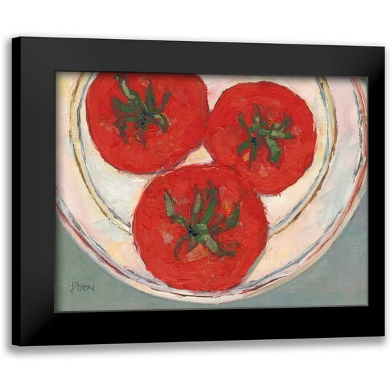 Dixon, Samuel 14x12 Black Modern Framed Museum Art Print Titled - Plate with Tomato