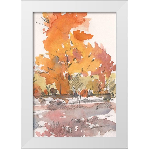 Dixon, Samuel 17x24 White Modern Wood Framed Museum Art Print Titled - Watercolor Treeline Sketch II