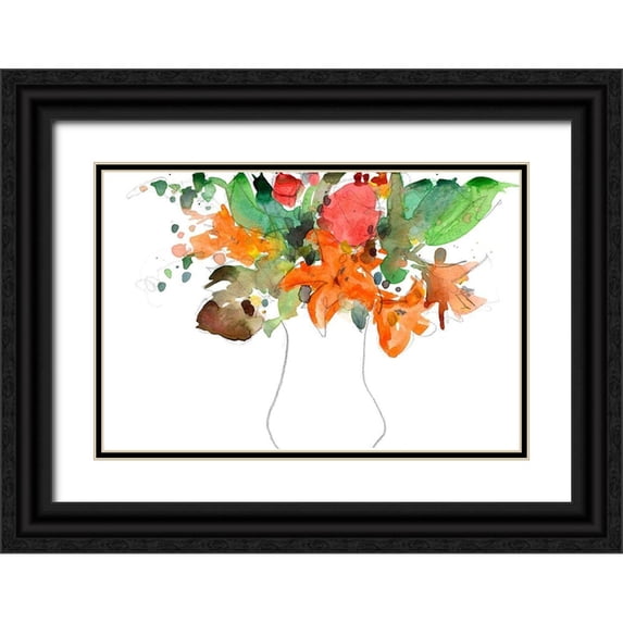 Dixon, Samuel 18x13 Black Ornate Wood Framed with Double Matting Museum Art Print Titled - Expressive Bouquet I