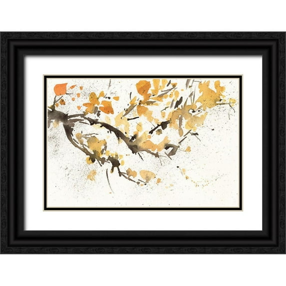 Dixon, Samuel 18x13 Black Ornate Wood Framed with Double Matting Museum Art Print Titled - Watercolor Tree Branch I