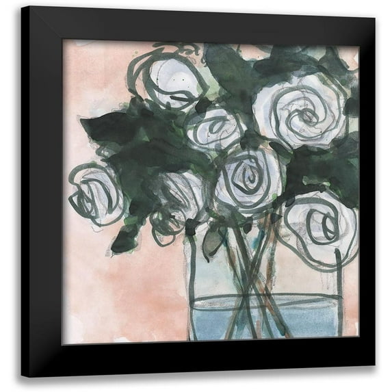 Dixon, Samuel 20x20 Black Modern Framed Museum Art Print Titled - Floral Bunch I