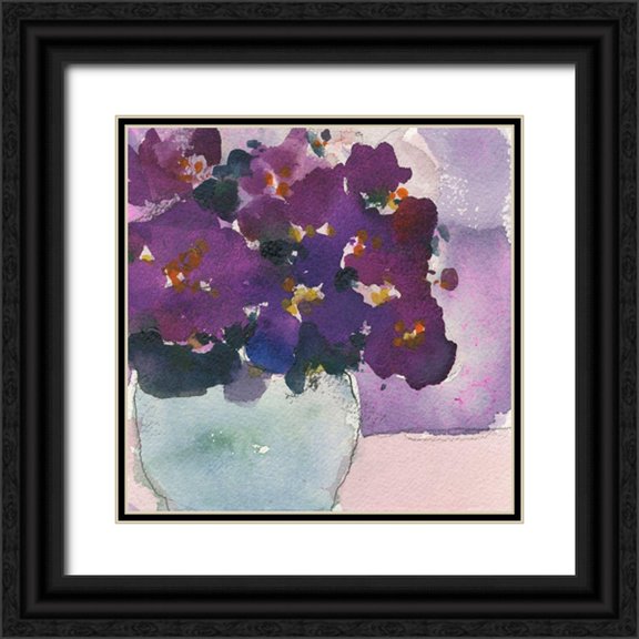 Dixon, Samuel 20x20 Black Ornate Wood Framed with Double Matting Museum Art Print Titled - African Violet II