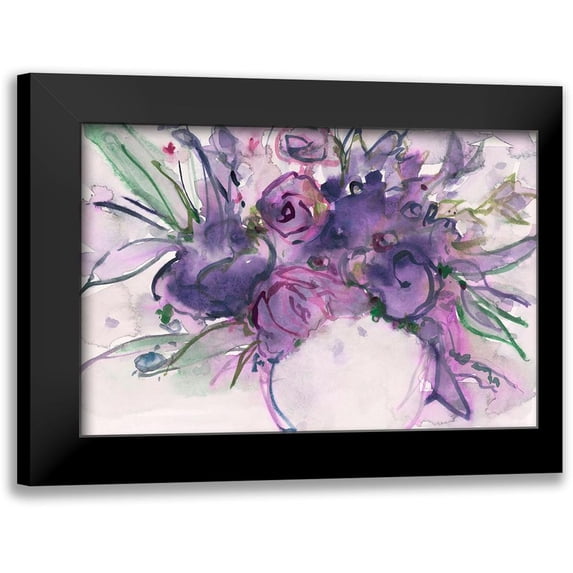 Dixon, Samuel 24x17 Black Modern Framed Museum Art Print Titled - Lavender Floral Splendor I