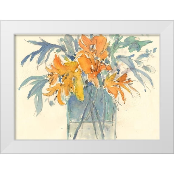 Dixon, Samuel 24x19 White Modern Wood Framed Museum Art Print Titled - Day Lily Moment II