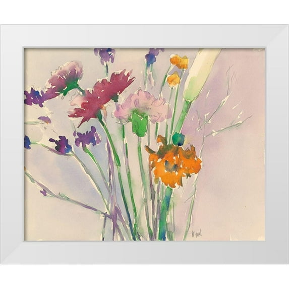 Dixon, Samuel 24x20 White Modern Wood Framed Museum Art Print Titled - Wild Flower Cuttings