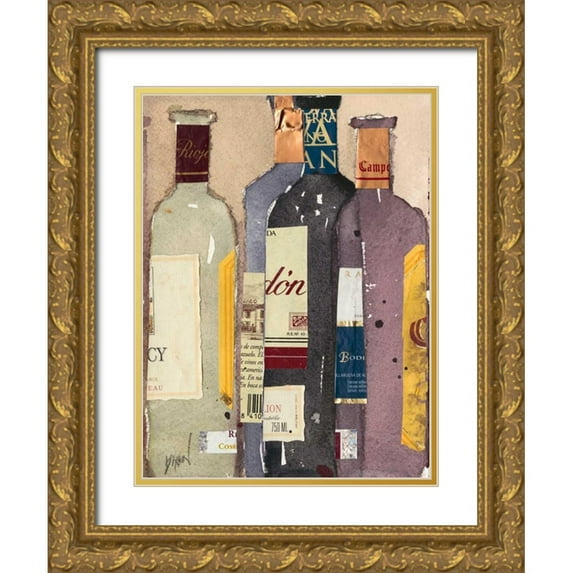 Dixon, Samuel 25x32 Gold Ornate Wood Framed with Double Matting Museum Art Print Titled - Red Wine Tasting I