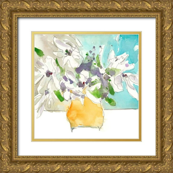 Dixon, Samuel 26x26 Gold Ornate Wood Framed with Double Matting Museum Art Print Titled - Magnolia Moment I