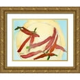 thumbnail image 1 of Dixon, Samuel 32x25 Gold Ornate Wood Framed with Double Matting Museum Art Print Titled - Peppers on a Plate II, 1 of 4