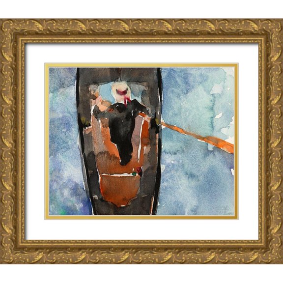 Dixon, Samuel 32x26 Gold Ornate Wood Framed with Double Matting Museum Art Print Titled - Above the Gondola II