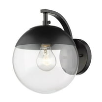 Golden Lighting Dixon 1-light Wall Sconce in Matte Black and Clear Glass