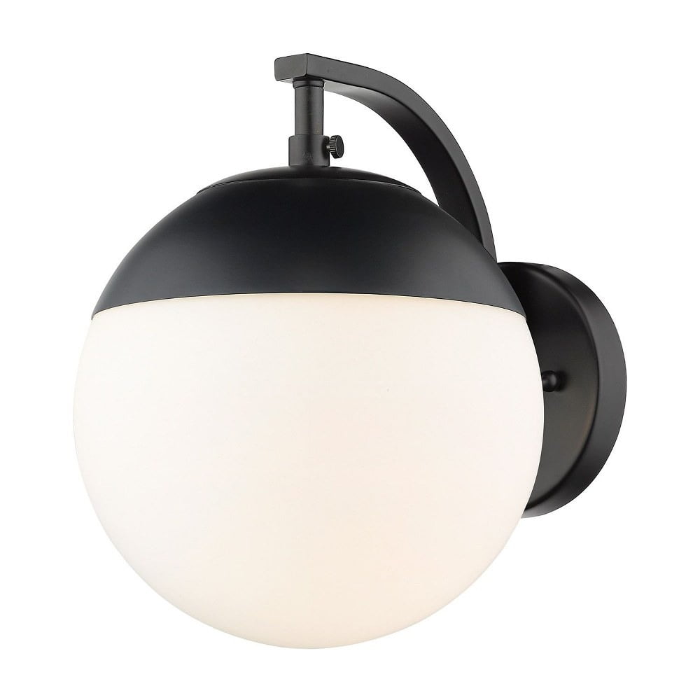 Dixon 10'' Black and Silver Transitional Globe Sconce