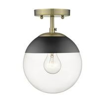Golden Lighting Dixon 1-light Semi-Flush Mount in Aged Brass and Clear Glass