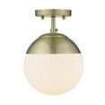 thumbnail image 1 of Golden Lighting Dixon 1-light Semi-Flush Mount in Aged Brass and Aged Brass shade, 1 of 4