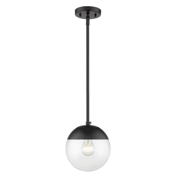 Golden Lighting Dixon 1-light Pendant in Matte Black and Clear Glass