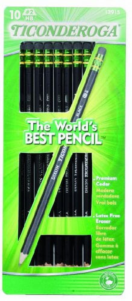 Dixon Ticonderoga #2 Pencils, Pre-Sharpened, Box of 10, Black (Pack of 48)