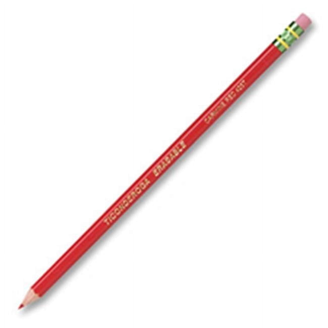Dixon Ticonderoga Company Ticonderoga Eraser Tipped Checking Pencils- 12-ST- Red