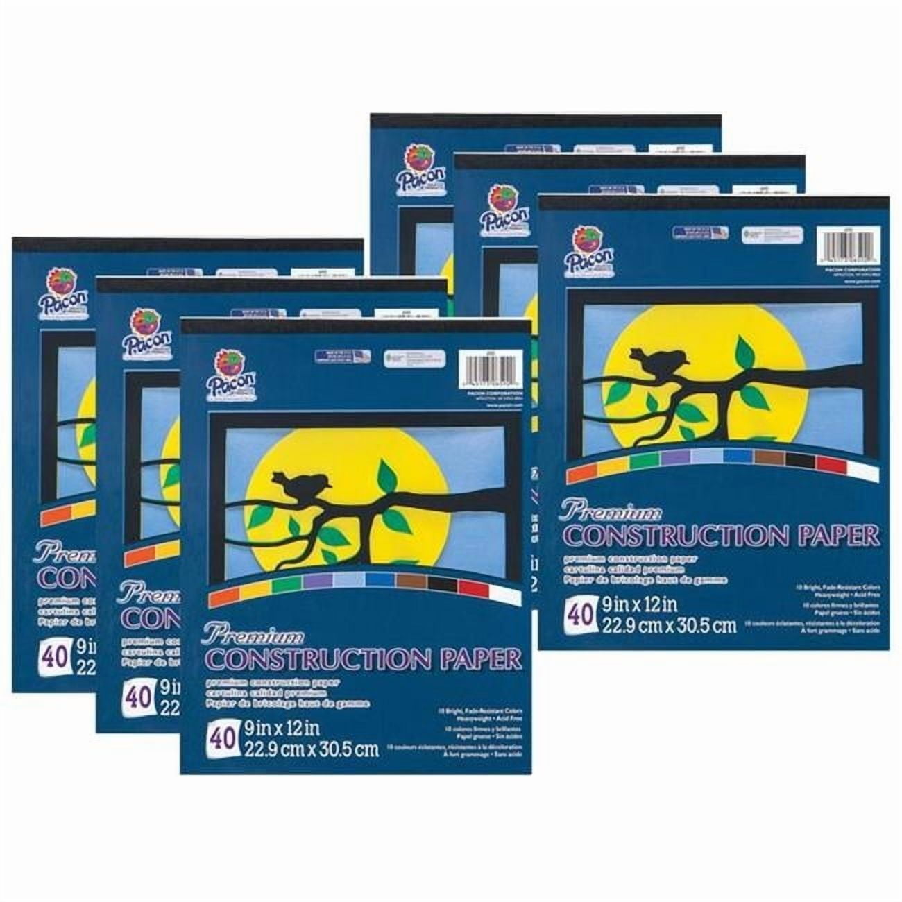 Dixon Ticonderoga  Construction Paper Pad, 10 Colors - 40 Sheets - 6 per Pack