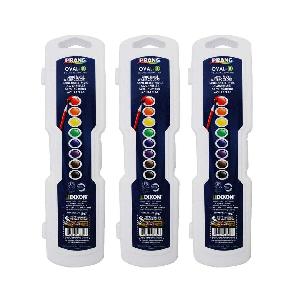 Dixon Ticonderoga DIX00800-3 Prang Oval 8 Water Colors - 3 Each