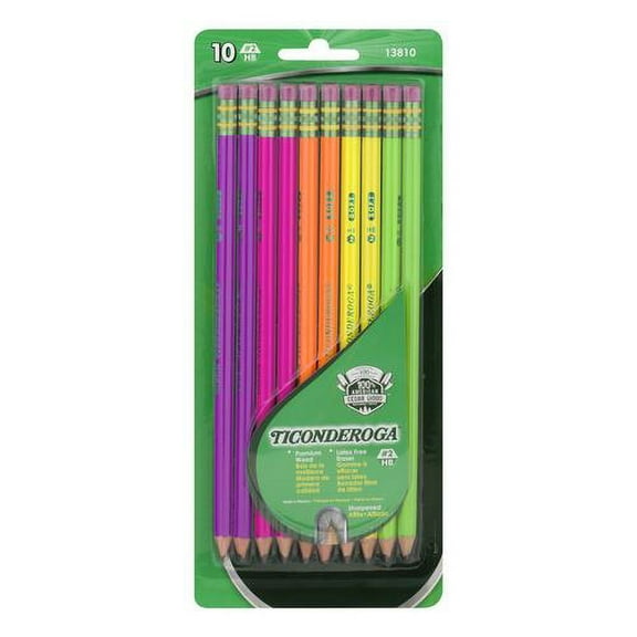 Dixon Ticonderoga No. 2 Assorted Neon Pencils (Pack of 16)