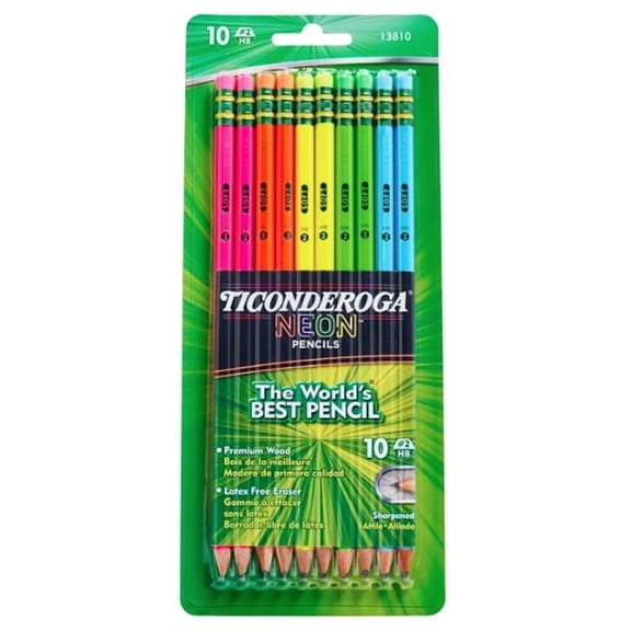 Dixon Ticonderoga No. 2 Assorted Neon Pencils (Pack of 2)
