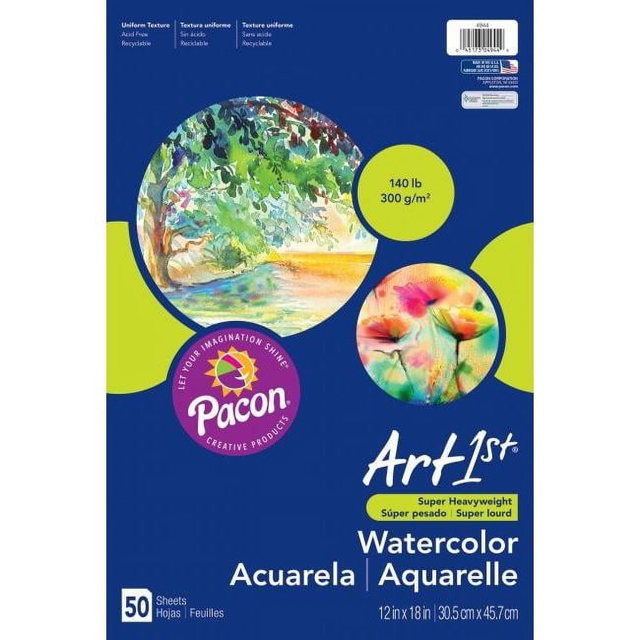 Dixon Ticonderoga Pacon  Watercolor Paper - White - 50 Sheets