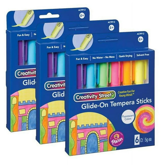 Dixon Ticonderoga  Tempera Paint Sticks - 6 Fluor Colors