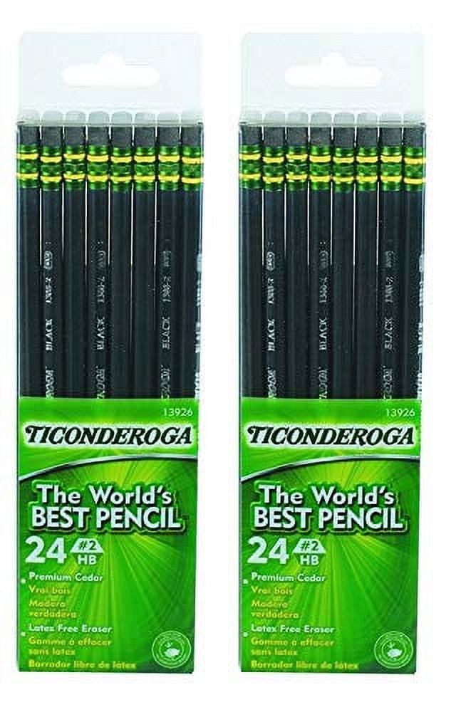 Dixon Ticonderoga Wood-Cased #2 Pencils, 2 Boxes of 24, Black 13926