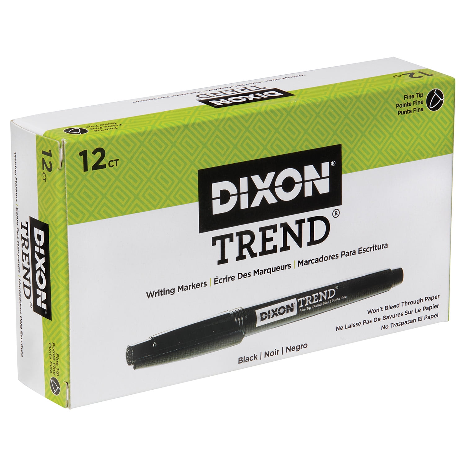 Dixon Trend Porous Point Pens, 12 Count, Black