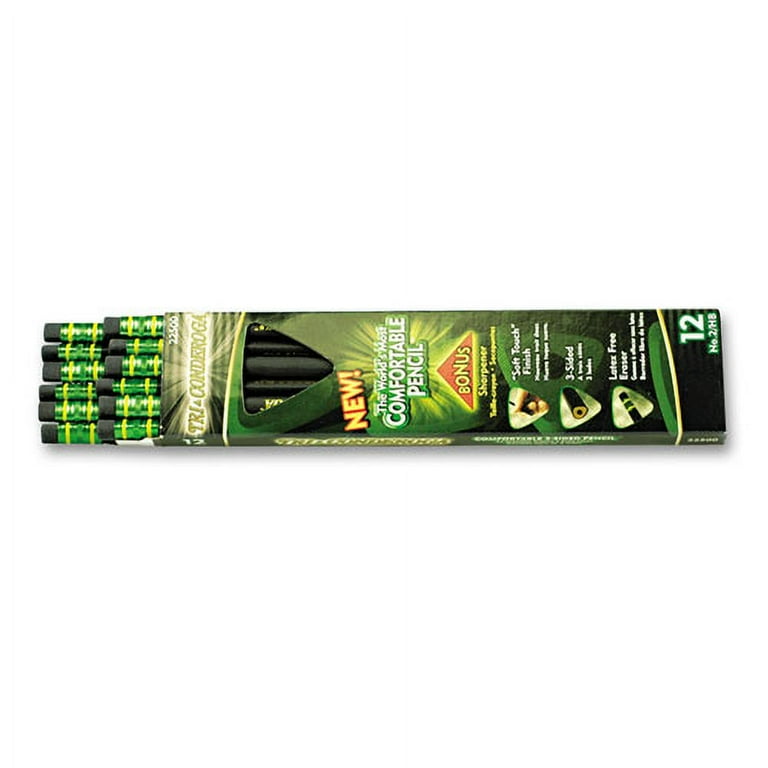Tri-Conderoga Pencil with Microban Protection, HB (#2), Black Lead, Black Barrel, Dozen Tri-Conderoga Pencil with Microban Protection, HB (#2), Black Lead, Black Barrel, Dozen