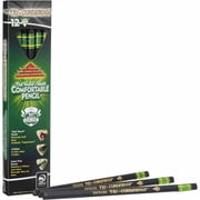 Ticonderoga Easy to Grip, Shaped Wood Pencils with Sharpener, #2HB Soft, Soft Touch Black Coating, 12 Count