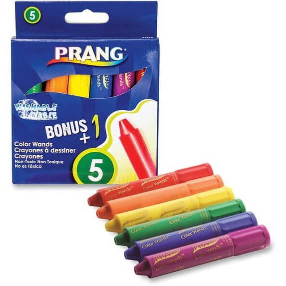 Dixon Washable Color Wands - Red, Orange, Yellow, Green, Blue, Purple - 6 / Set | Bundle of 10 Sets
