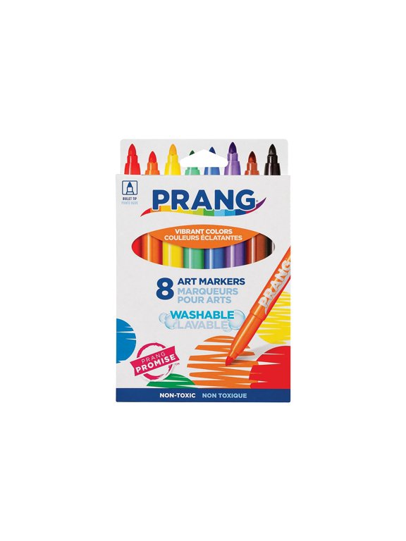Prang Bullet Tip Washable Master Pack Art Markers Broad Marker Point - Bullet Marker Point Style - Assorted - White Barrel - 8 / Set