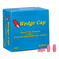 Dixon Wedge Pencil Cap Erasers, Pink, Pack of 144
