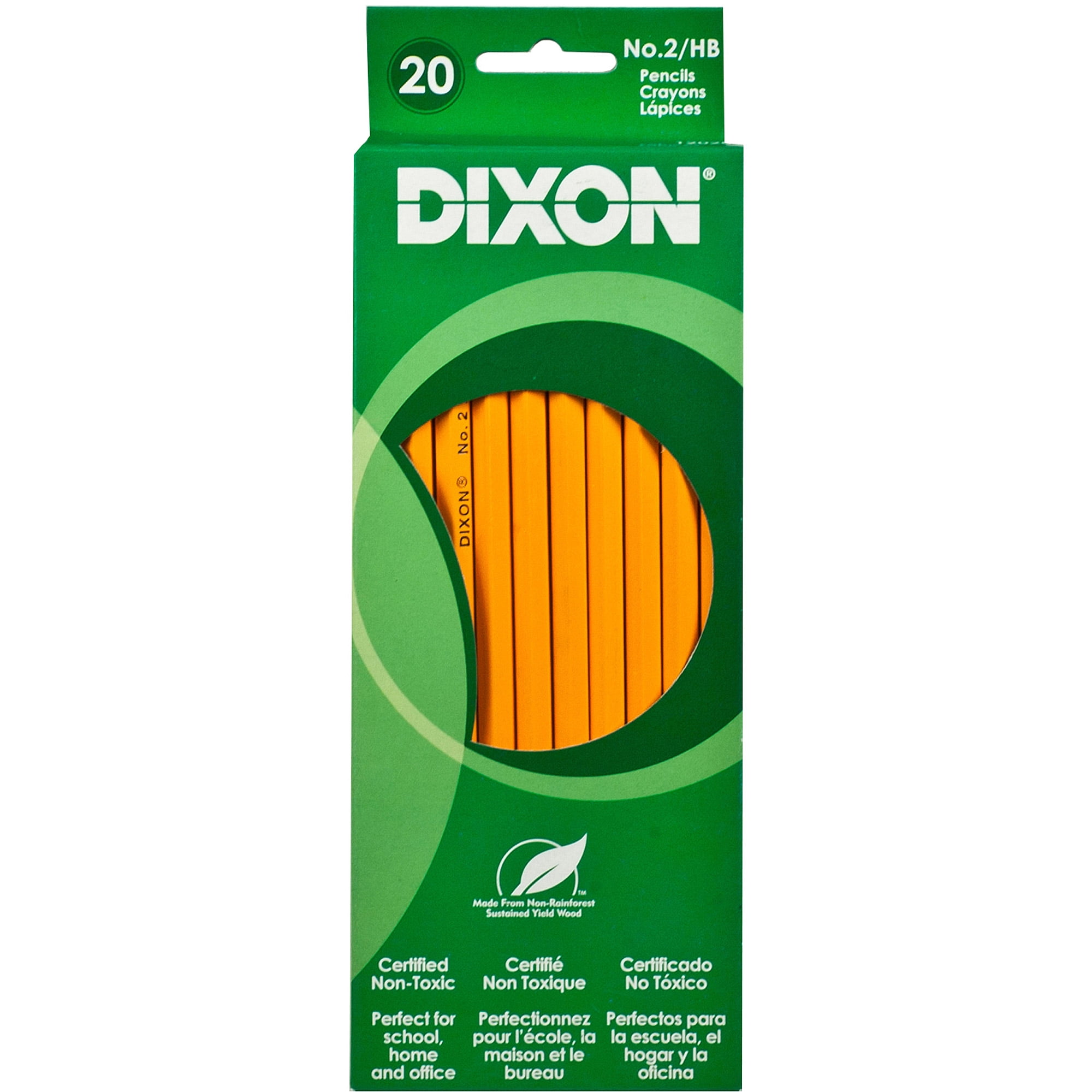 Dixon Woodcase Pencil, #2 HB, Yellow, 20-Count