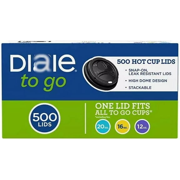 Dixxii'e Perfec Touch Domed Plastic, Hot Cup Lid | 12-20oz | 500 Count, Black