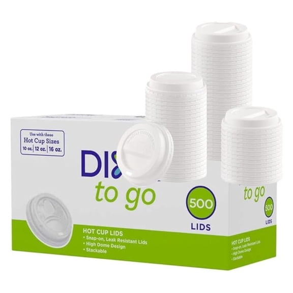 Dixxii'e Perfec Touch Domed Plastic, Hot Cup Lid White | 12-20oz | 500 Count