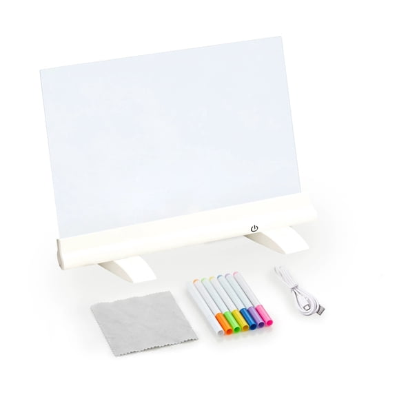 Diy Acrylic Fluorescent LED Light Board Luminous Erasable Writing Message Board Whiteboard Painting Board Greeting Display Board Painting Luminous Board65227