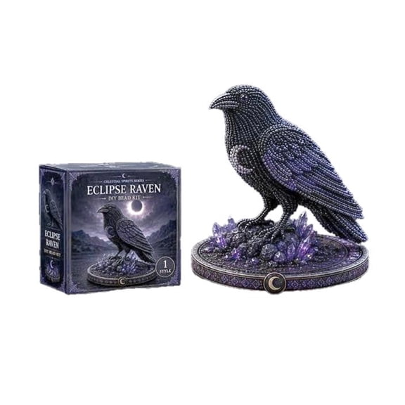 Diy Animal Beading Kit, Mythical Guardian 3D Beaded Animal Statue Kit (Shadow Wolf)