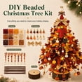 thumbnail image 1 of Diy Beaded Christmas Tree Kit, Crystal Holiday Craft Set for Adults, Colorful Beads, Ornament Charms, Metal Frame, Angel Topper, Warm Glow Display, Tabletop Decor, Relaxing Project, Holiday Gift, 1 of 4