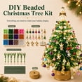 thumbnail image 1 of Diy Beaded Christmas Tree Kit, Crystal Holiday Craft Set for Adults, Colorful Beads, Ornament Charms, Metal Frame, Angel Topper, Warm Glow Display, Tabletop Decor, Relaxing Project, Holiday Gift, 1 of 4