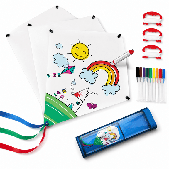 Diy Blank Kite For & Adults Easy To Fly Making Kit Bulk Kites Are Parties And Outdoor Beach Activities(3 Pack)