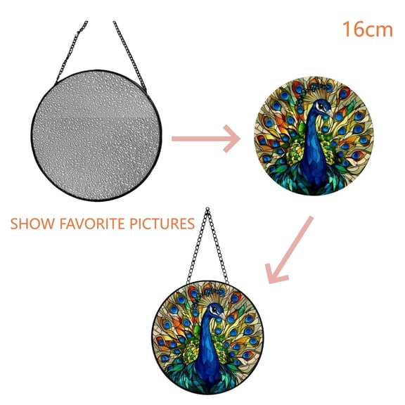 Diy Blank Window Hanging Pendant Customizable Round Stained Glass Suncatcher For Home Craft Decor Use
