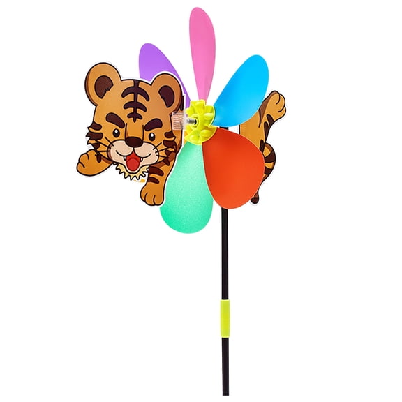 Diy Cartoon Windmill Garden Decoration, Outdoor Decor & Kids Play Toy With Animal Character, Material Easy Self-Assembly (Shipment Not Finished Product, Need Manual